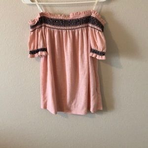pink off the shoulder top